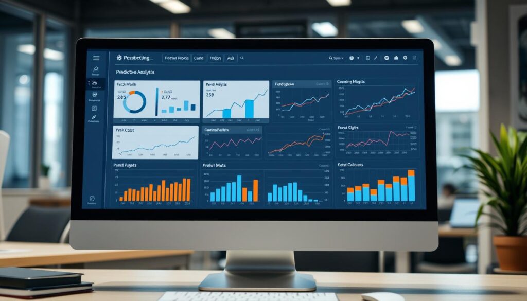 Dashboard einer Plattform für vorausschauende Analysen mit Prognosemodellen und Visualisierungen